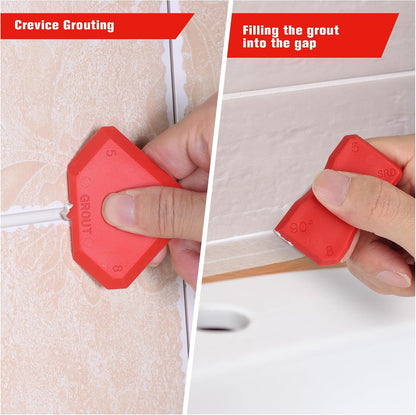 Goldblatt Grout Removal Tool with 3 Stainless Blades, Caulk Scraper Remover | Caulk Remover Tool, Grout Scraper, 3 Metal Blades + 3 Finishing Tool, Multi-angle Smoothing, for Silicone on Tub & Sink