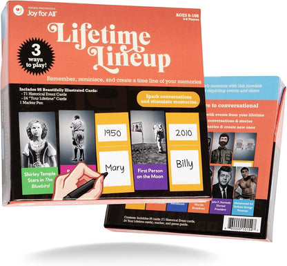 Lifetime Lineup - Fun Family Card Games for Seniors, Their Families and Care Partners - The Table Top 'Make Your Own' Trivia and Group Story Game