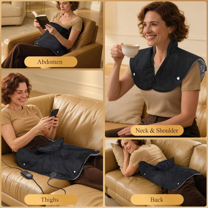UTK 30S Fast Heating Pad for Neck Shoulders and Back, 6X Far Infrared Heat
