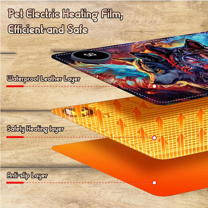 Heated Desk Pad Heated Large Mouse Pad, Electric Quickly Warm Desk Mat with 3 Levels Heating 3 Hours Auto Shut-Off, 31.5" x 13" Warm Gaming Mousepad Hand Foot Warmer, Baby Elephant