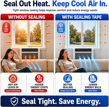 SWRT Window Sealing Tape, 2 in x 33 ft, 20 Mil Thick, AC Insulation Seal | Blocks Hot Air & Drafts; 20 Mil Heavy-Duty Seal; Strong Gap Sealing; Clean Seasonal Removal; Easy Cut & Press Application
