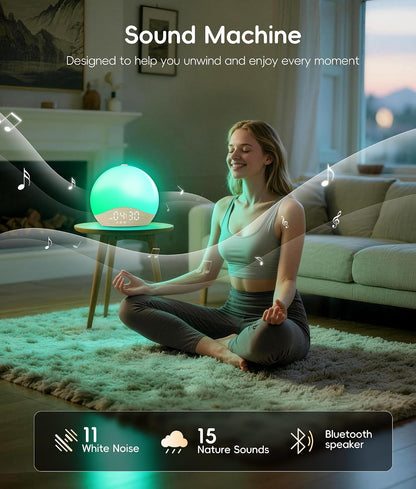 ecozy Sunrise Alarm Clock for Bedroom, White Noise Sound Machine