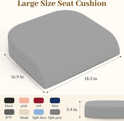 TranquilRelax Memory Foam Seat Cushion for Office Chair, 3-Inch, Black | Medium-firm Support for Long Sitting, Washable Mesh Cover, Non-slip Base, Perfect for Car Seats & Short Drivers