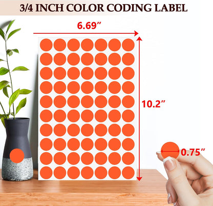 PARLAIM 1050 PCS Color Coding Labels Circle Dot Stickers,10 Color Style Colorful Coding Label Sticker for Office,Student Classroom