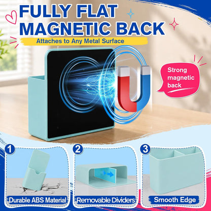 Magnetic Pen Holder, Magnetic Marker Holder, 4 Pack, White | Magnetic Cups for Dry Erase Markers, Pen Organizer for Whiteboard, Refrigerator, Locker, Cruise, Classroom, Office, School