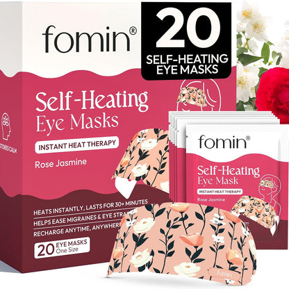Fomin Steam Eye Mask - 20 Pack - Variety Pack - Self Heating Warm Compress for Dry Eyes, Puffy Eyes & Dark Circles, Disposable Sleep Mask for Home, Spa, Travel Essentials & Relaxation Gifts for Women