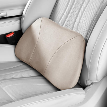 Lumbar Support Pillow,Back Pain Relief Cushion,fits tightly around the waist,Memory Foam,Skin-friendly Suede Fabric,fit Car Drive,Office chair,Rest seat,Improve Posture,Portable,15.5''Lx 8.7''H