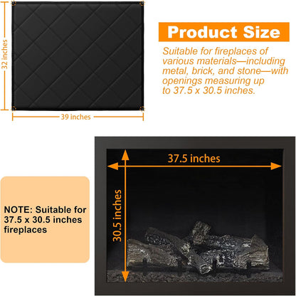 MyLifeUNIT Magnetic Fireplace Cover, 36" x 30" Fireplace Draft Stopper | Strong magnetic seal, durable oxford fabric, Blocks drafts & heat loss, year-round energy saving