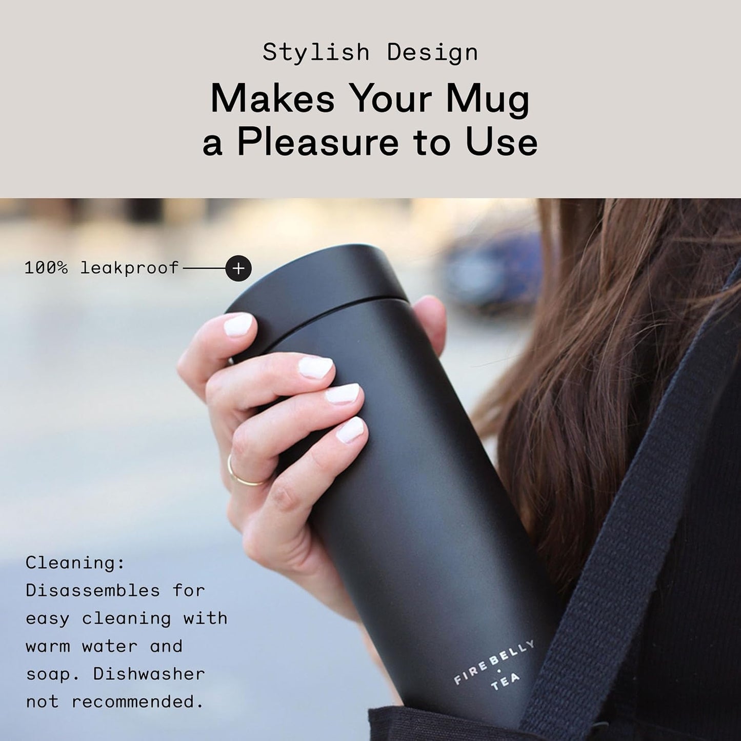 Firebelly Tea, Travel Tea Infuser Mug with Strainer, Insulated Tumbler for Loose Leaf Tea or Coffee, Leakproof Bottle for Hot or Iced Drinks, Stainless Steel Thermos with Lid, Salmon