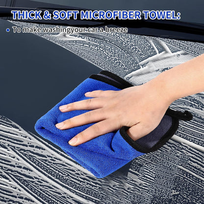 Wontolf 62'' Car Wash Brush Kit with Long Handle, Chenille Microfiber Car Wash Mop Mitt Scratch-Free Car Detailing Cleaning Brush Care Kit Car Cleaning Supplies for Cars RV Truck Boat