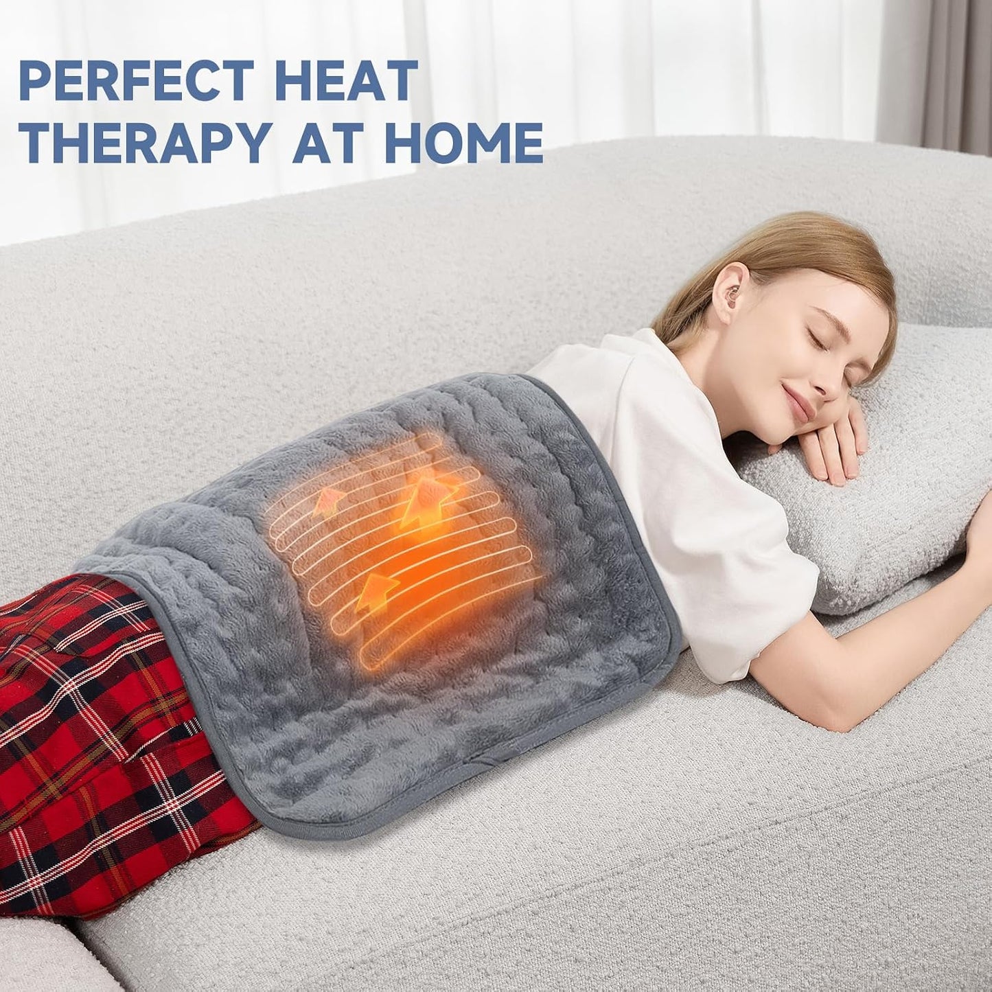 Heating Pad for Back, Neck, and Shoulder Pain Relief, Electric Heat Pad with 6 Heat Levels, Moist Heat Option, Auto Shut-Off, Birthday Christmas Gift for Women Men Mom Dad Grandma, Gift for her