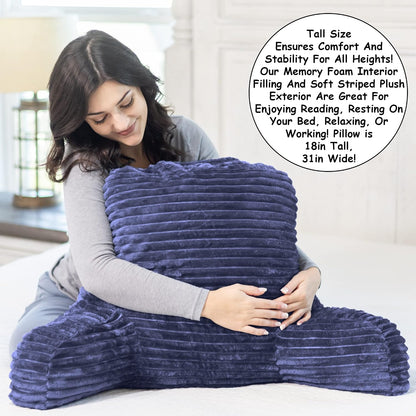 Homie Reading Pillow with Reading Light and Wrist Support, Has Arm Rests, and Back Support for Bed Rest, Lounging, Reading, Working on Laptop, Watching TV (Gray)