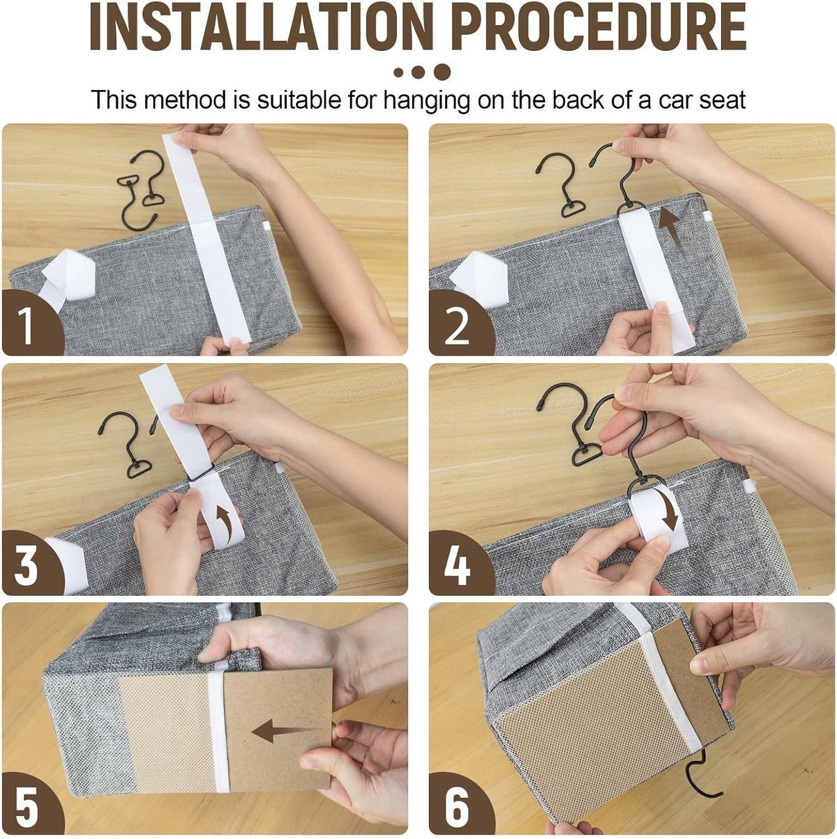 Bedside Caddy, bedside organizer, Hanging Organizers (Beige)