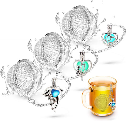 TeaSanavie 2 Pack Halloween Themed Tea Infuser - Gothic Loose Leaf Tea Steeper with Black Raven & Skull Butterfly Charm, 304 Stainless Steel, Perfect Spooky Tea Gift