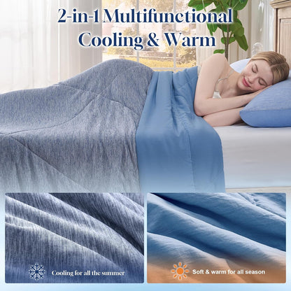 VK VK·LIVING Cooling Comforter King Size, Summer Cooling Blanket for Hot Sleepers and Night Sweats, Double-Sided Q-Max 0.45 Lightweight Breathable Soft Cooling Quilt for Bed Couch, 90"x108", Dark Gray
