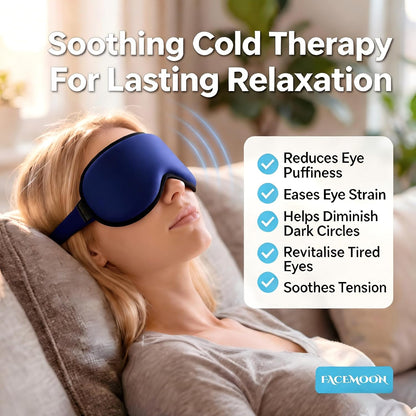 3D Cooling Gel Weighted Eye Mask for Sleeping, 100% Blackout Sleep Mask