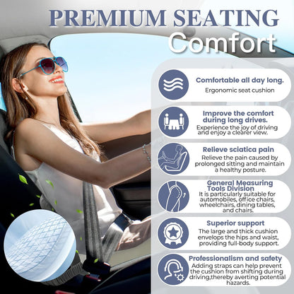 Car Seat Cushion with Lumbar Support Pillow, Seat Cushion for Driving