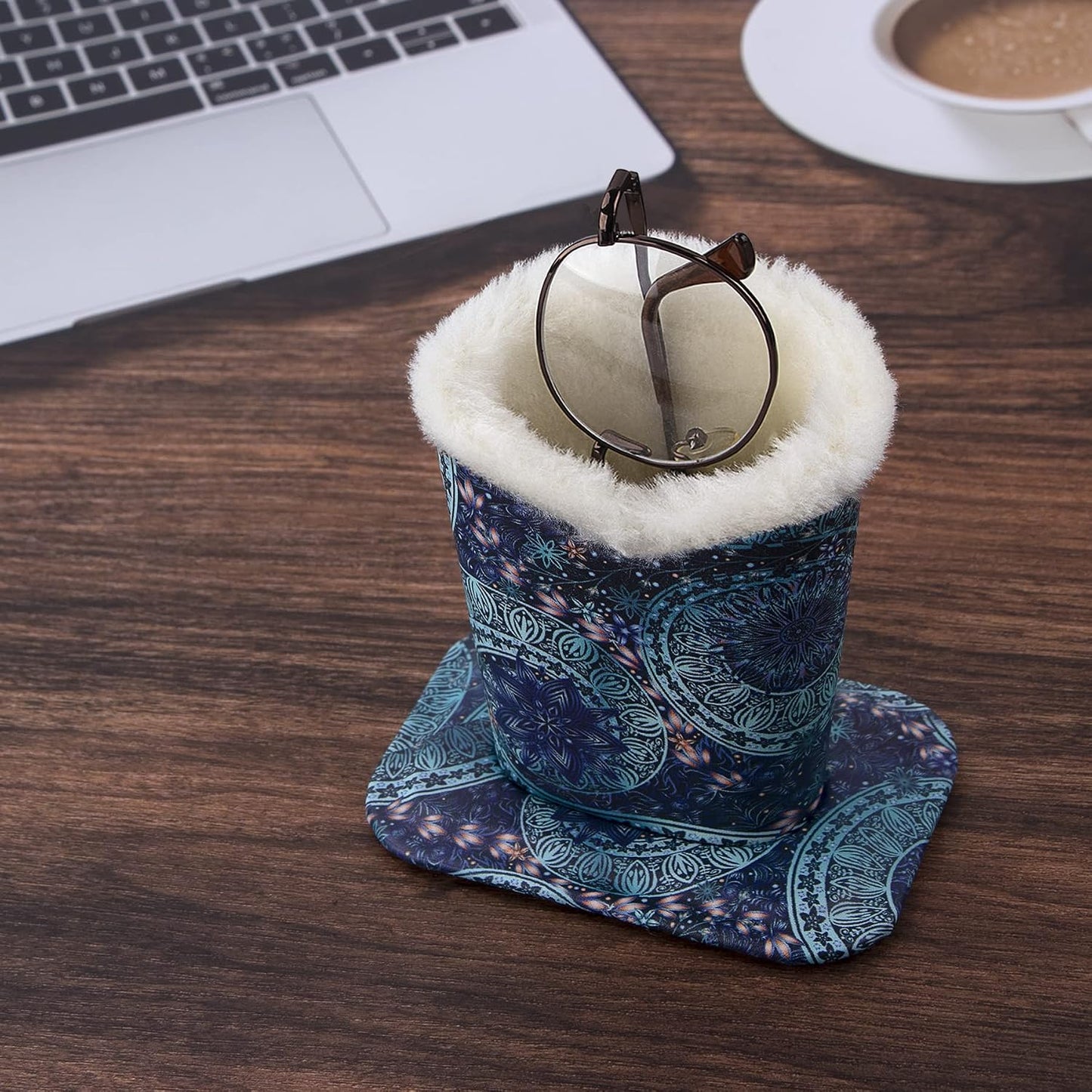 Plush Fluffy Lined Anti-scratch Eyeglasses Holder Protective Glasses Stand Case