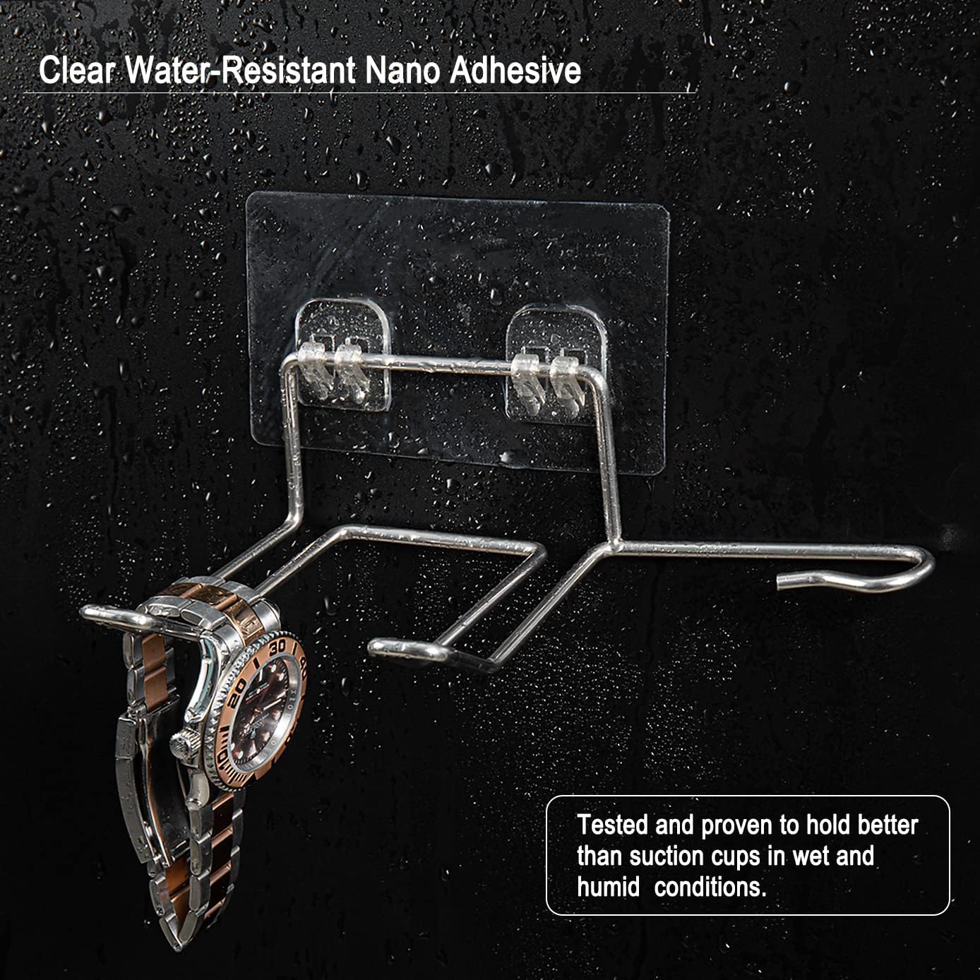 2 Pack Hair Dryer Holder, Wall Mount Self Adhesive Waterproof Blow Dryer Rack Storage Organizer Hanger, Compatible with Dyson and Most Hair Blower Appliance, Brush, Curling Iron, Straightener