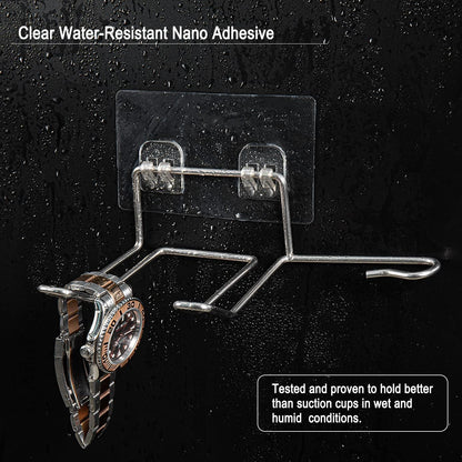 2 Pack Hair Dryer Holder, Wall Mount Self Adhesive Waterproof Blow Dryer Rack Storage Organizer Hanger, Compatible with Dyson and Most Hair Blower Appliance, Brush, Curling Iron, Straightener
