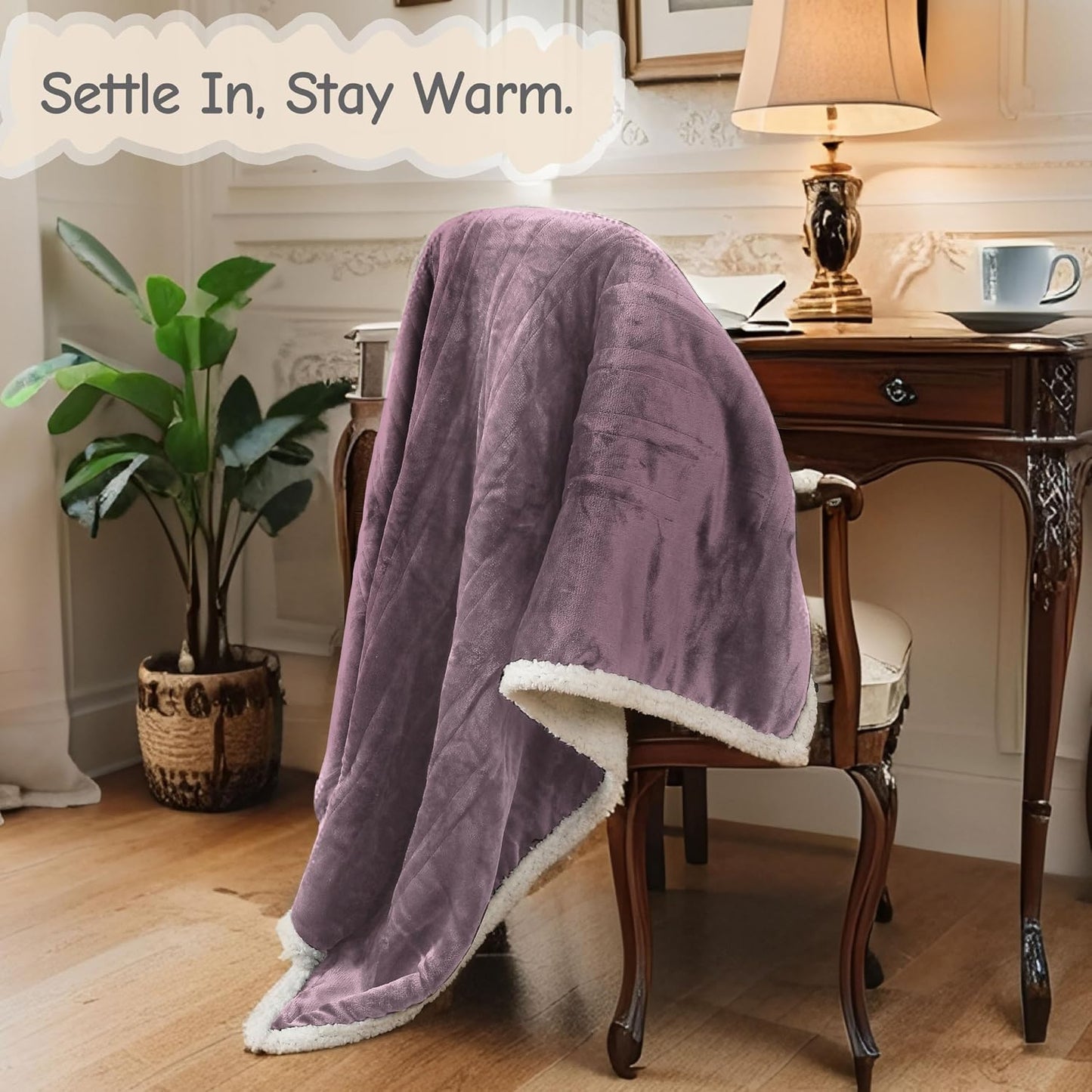 Soypipo Electric Heated Throw Blanket 50"x60", Faux Fur Plush with 4 Heat Settings & 2/4/8/10H Auto Shut-Off, Overheat Protection, Machine Washable, for Office & Chair, Dark Grey