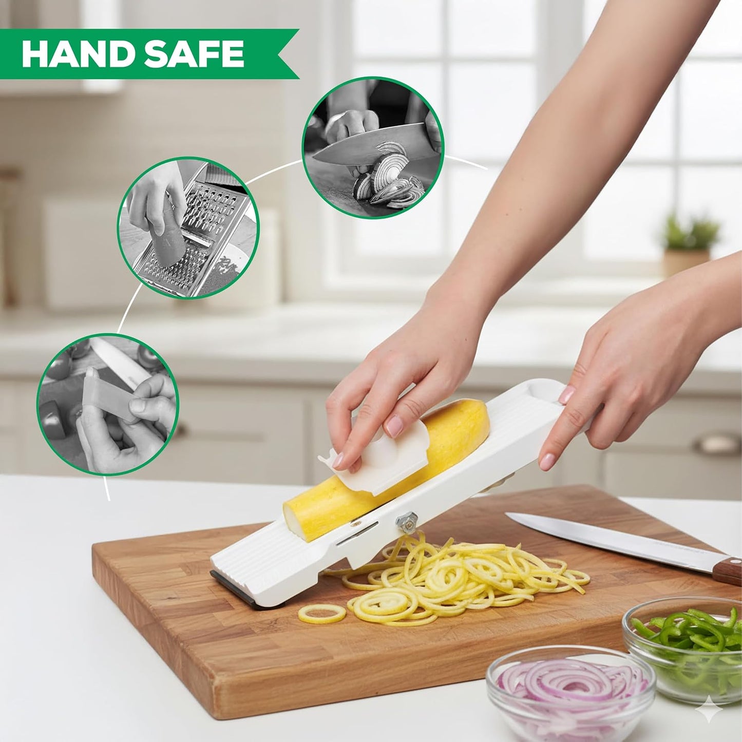 Benriner Mandoline Jumbo Slicer, Japanese Stainless Steel Blade, Beige