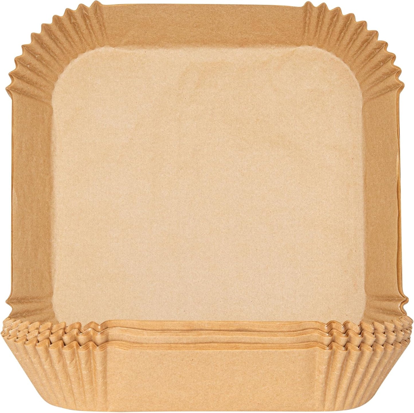 Restaurantware-Pastry Tek 8.1 x 5.5 x 1.8 Inch Air Fryer Liners, 100 Rectangle Air Fryer Baskets - No-Stick Silicone Coating, Unbleached, Food-Grade Paper Liners, For Steamer, Microwave, Oven