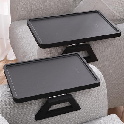 2 Pack Bamboo Couch Arm Tray,Folding Sofa Armrest Table（Natural） | Clip-On Couch Desk,Foldable, high load-bearing, Non-slip, no assembly，easy to wipe clean，Natural bamboo,Gift box