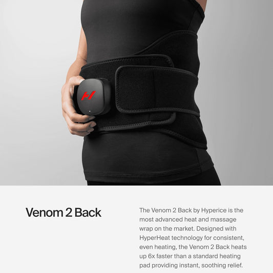 Hyperice Venom 2 Back Heated Vibration Massage Therapy Wrap Pain Relief | Relieve Pain | Soreness | Tightness | Increase Blood Flow |Three Precise Settings and Patterns | Up to 3 Hour Battery Life