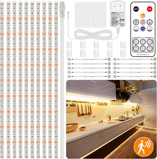 LAFULIT 10 PCS Motion Sensor Under Cabinet Lights Kit