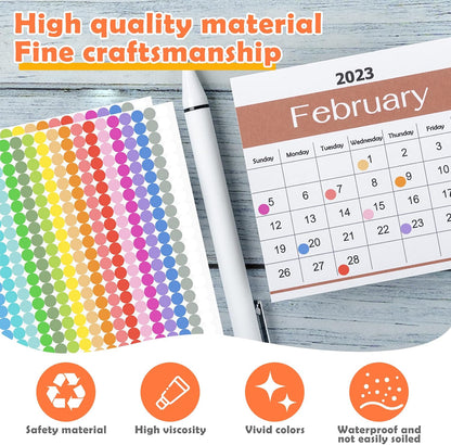 6720 PCS Small Dot Stickers Round Color Coding Labels Circle Dot Stickers Label Sticker in 20 Colors for Office,Classroom