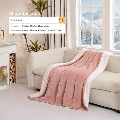 Templewet Heated Blanket Throw 50" x 60",Cute Electric Blanket,Racoon | Timer Settings,Auto Off,Soft Sherpa Heated Throw Blanket,Machine Washable,Fast Heating for Sofa Bed Office Use,Gifts for Mom