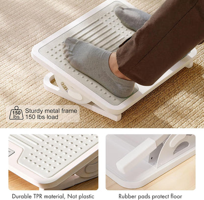 EUREKA ERGONOMIC Tilt Adjustable Footrest, Foot Rest for Under Desk at Work with Massage Surface, Office Foot Rest Under Desk with 20 Degree Tilt No Locking, Metal Frame | 20° tilt adjustable foot rest with massage surface and sturdy metal frame,