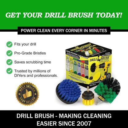Cordless Power Spin Scrubber Drill Attachment - Electric Dish Scrubber Spin | Medium Drill Brush Attachments for Cleaning Tile, Grout, Dishes, Pots, Pans, Air Fryers, Fish Tanks, Boat Seats & Boat Hulls