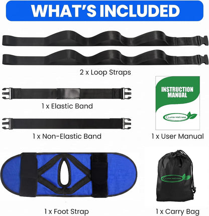 Knee Recover Strap for Post-Surgery Rehab - Recovery from Knee Replacement, ACL, MCL- Physical Therapy Aid for Bed Mobility, Seniors & Elderly, Foot & Calf Stretcher for Plantar Fasciitis