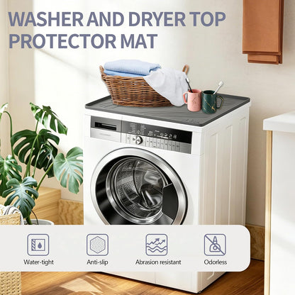 Washing Machine Pan, Drain Pan, Large 33×30/4 LBS Silicone Drain Pan, Waterproof Non-Slip Drip Tray with Raised Edge, Anti-Vibration Floor Leak Protector for Washer, Dryer and Laundry Room