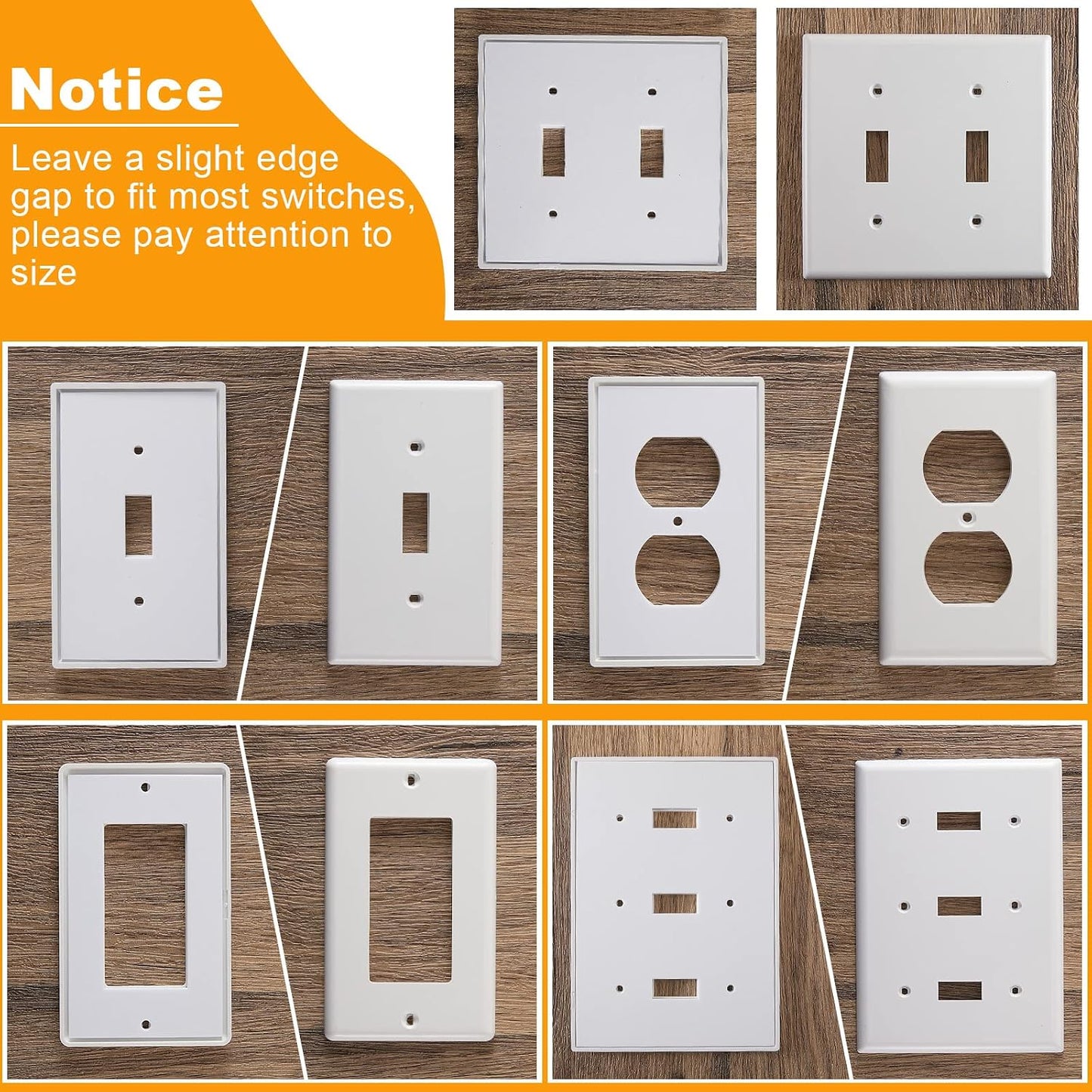 Tondiamo 46 Packs Outlet Insulation Pads Wall Plates Sealers for Electrical Save Energy Switch Plate Insulation Weatherproof Foam Switch Sealer
