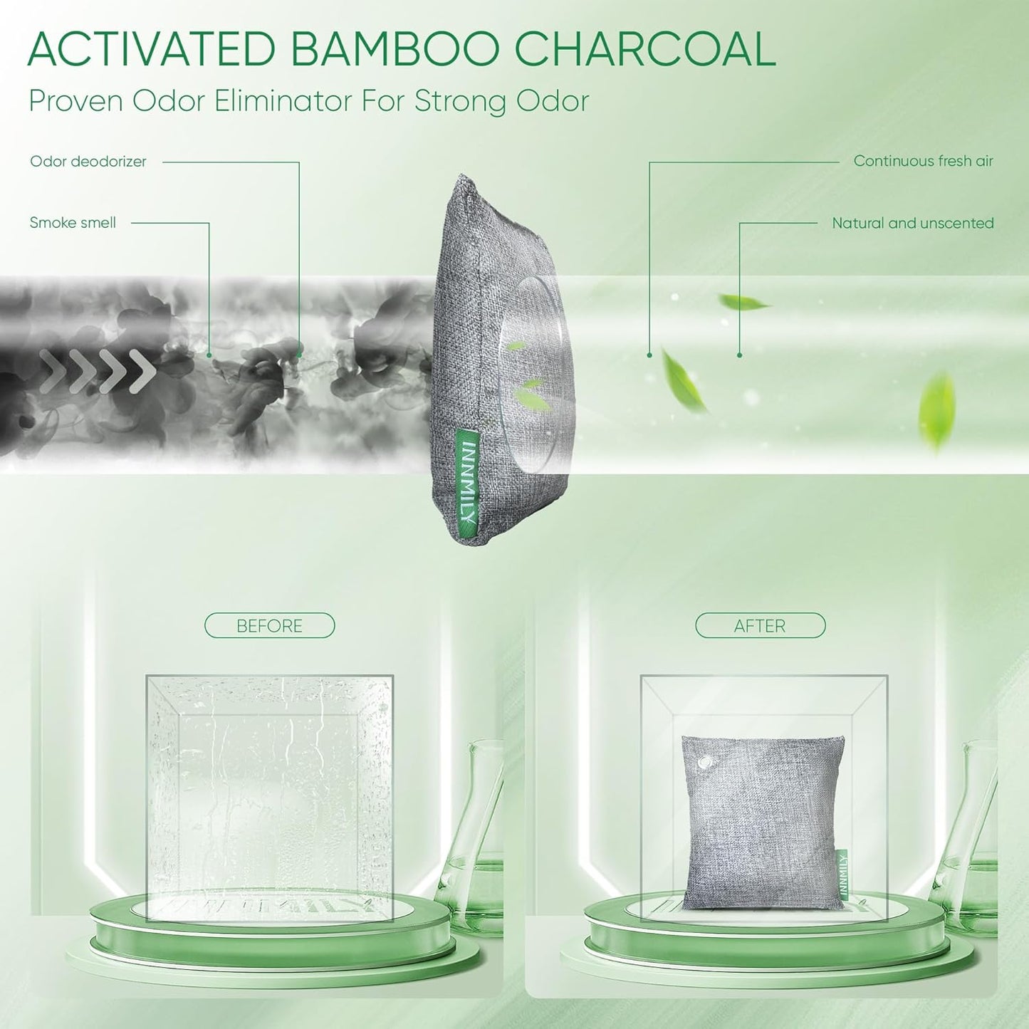 Activated Charcoal Odor Absorber,6 Pack Nature Odor Eliminator for Shoes | Bamboo Charcoal Air Purifying Bags,Shoe Deodorizer for Fresh Sneakers,Shoe Smell Remover