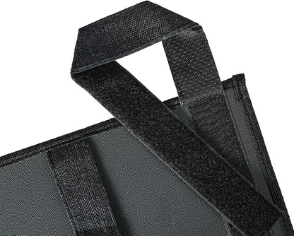 Zafit Linen Bedside Caddy, Bedside Storage Organizer for Hospital Beds, College Dorm Rooms or Baby Bed (4 Pockets-Black)