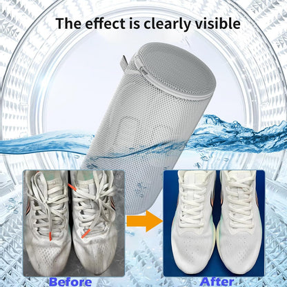 Shoe Washing Machine Bag, Laundry Bag for Sneakers, Orange, 7x15 | Bag to Wash Shoes in Washer and Dryer, for Tennis, Footwear, Trainers, Slippers, Prevent Tangling, Honeycomb Mesh