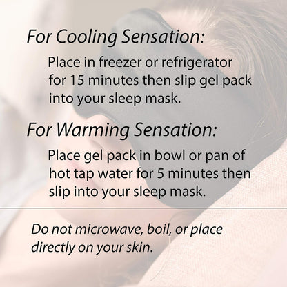 2 Pack Warming or Cooling Insert for Sleep Masks, Eye Mask, Silicone Gel Pack (Red)