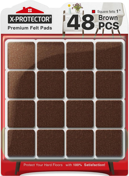X-Protector Felt Furniture Pads - 20 PCS 6 x 1/2" - Premium Felt Strips | with Adhesive Backing - Rectangular Furniture Pads for Hardwood Floors - Cut Furniture Felt Pads to Size You Need! (Beige)