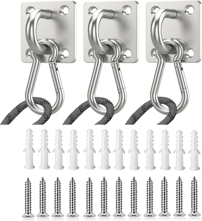 Stainless Steel Tie Out Mounted Wall Hook with Clip for Dog Up to 500lbs | for Small / Medium / Large Dog, Rust-resistant & Corrosion-resistant, Applicable to Concrete/Brick/Wood