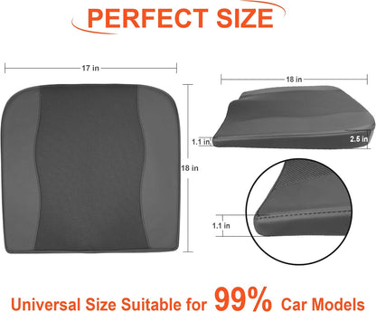 Lofty Aim Car Seat Cushion, Memory Foam Car Seat Cushions for Long Driving | Comfy Car Seat Pillow for Pain Relief, Driver Seat Cushion Adds Height, Butt Cushion for Car, Truck, Office Chair, Black