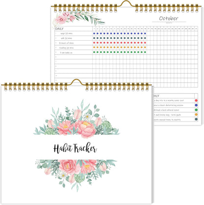 Habit Tracker Calendar Undated for Daily, Weekly & Monthly, 7.5" x 10"