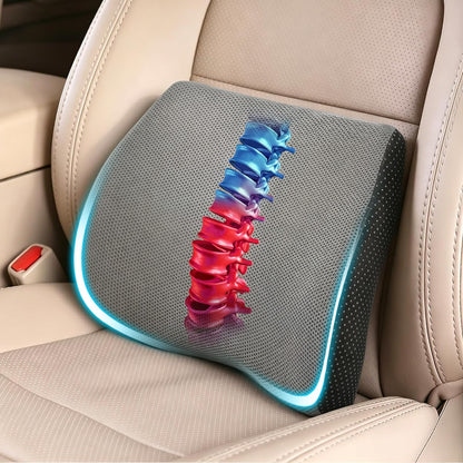 Lumbar Support Pillow for Car & Office Chair - High-Density Memory Foam Back Cushion for Sciatica & Lower Back Pain Relief - Non-Slip Support for Long Commutes & Desk Workers (Black)