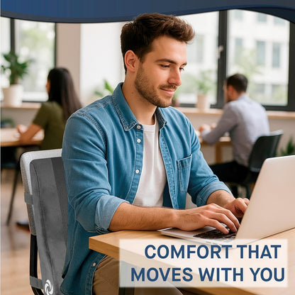 Samsonite Ergonomic Lumbar Support Pillow for Office Chair and Car Seat - Memory Foam Back Support Lumbar Pillow, Premium Cushion Chair Support for Lower Back Pain Relief and Versatile Use (Navy)