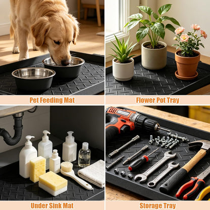 Rubber Boot Trays Heavy Duty, Waterproof Shoe Mat for Entryway Indoor | 16" x 27.9", Multi-Purpose Shoe Tray with Raised Edge, Slip Resistant Boot Mat for Shoe Organizer Indoor or Outdoor Pet Use