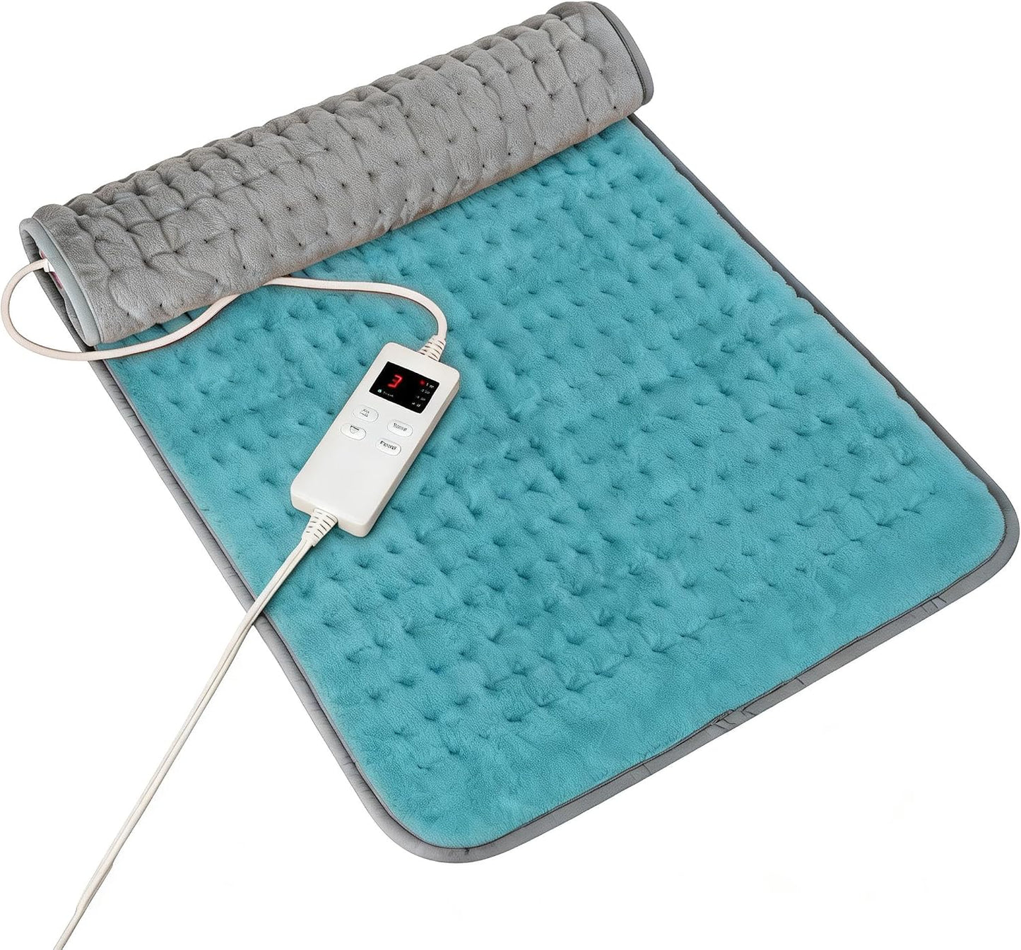 Heating Pad for Period Cramps, Heating Pad for Back/Neck/Shoulder Muscle Pain, 6 Heating&4 Timer Setting, Auto Shut Off, Dry/Moist Heat & Machine Washable, Gray Birthday Christmas Gifts for Women Mom