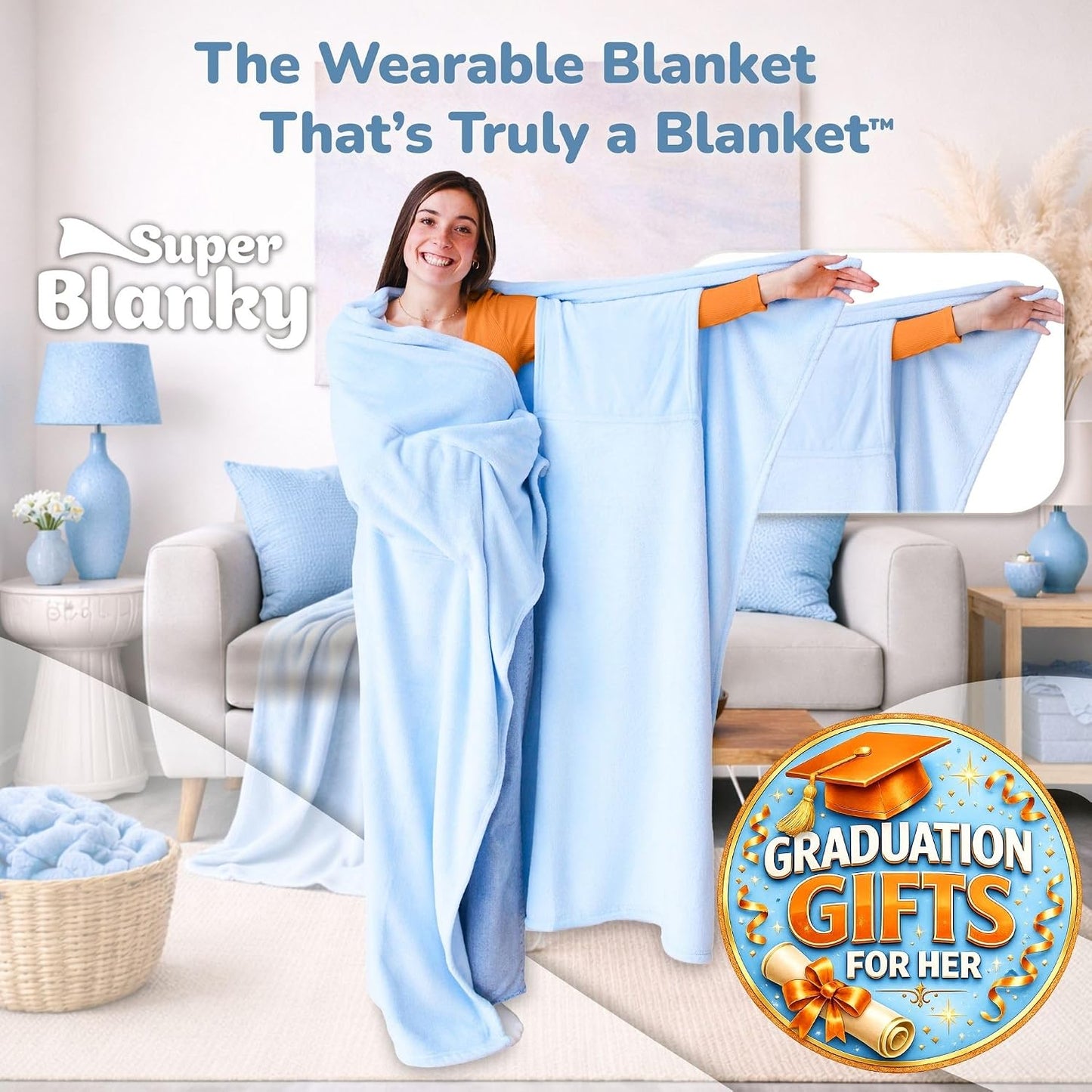 Wearable Blankets for Women & Men, Graduation Day Gift for Her, Cozy Gifts for Women, Wife Birthday Gifts Ideas